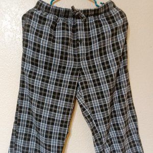 Flannel Pajama Pants, 28/30, Black/Blue/White, Like New